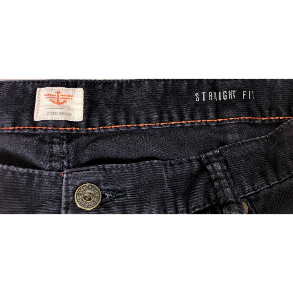 Dockers Mens Black Straight Fit Corduroy Pants 38x29 Cotton Blend Stretch - Picture 3 of 11